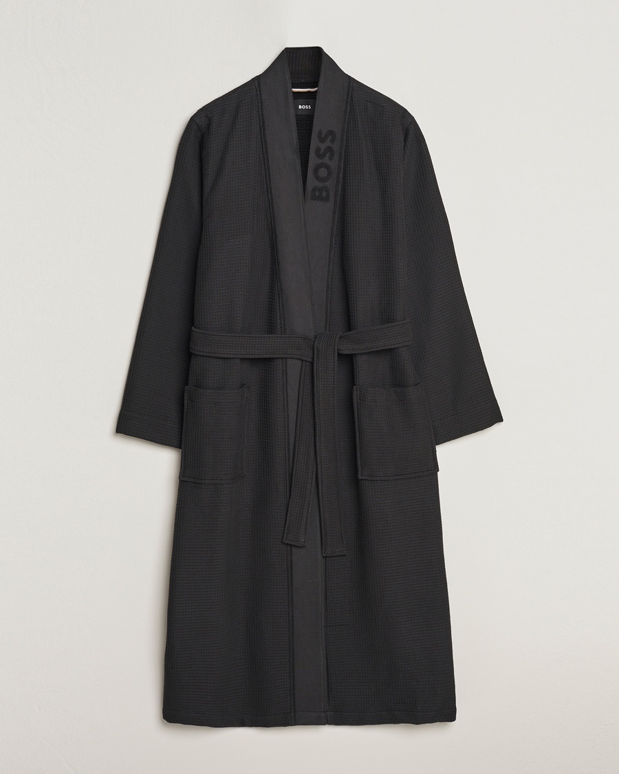 BOSS BLACK Waffle Robe Black – Nero