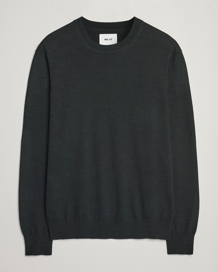 NN07 Ted Merino Crew Neck Pullover Dark Army – Verde