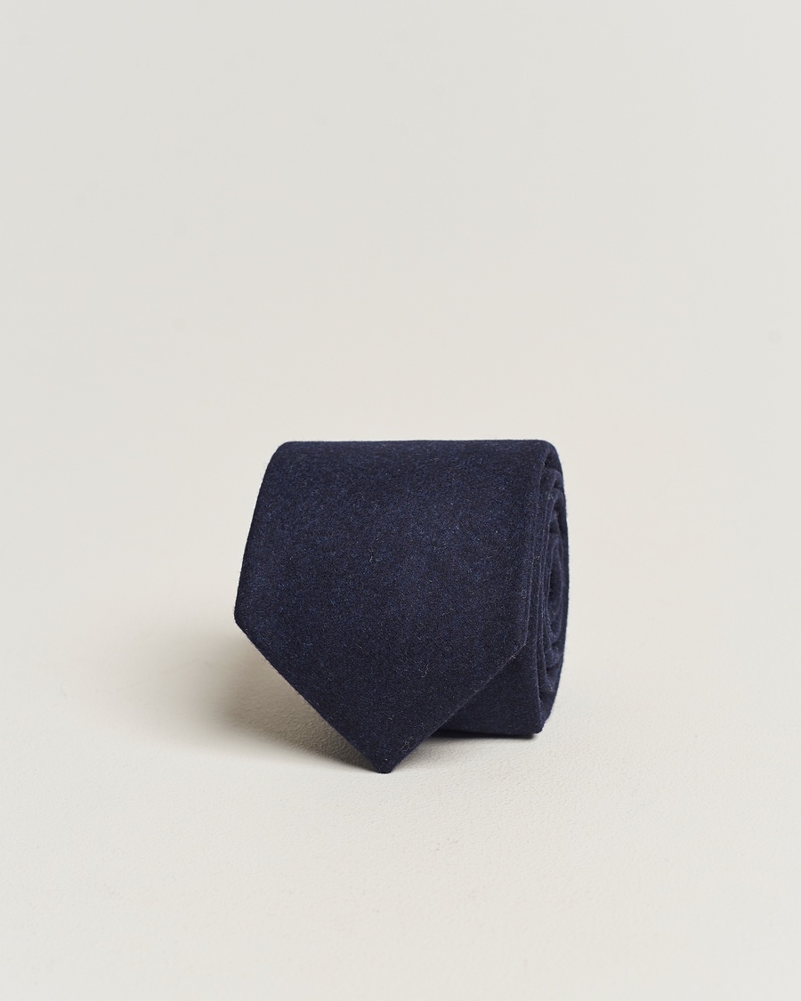 Amanda Christensen Wool Flannel 8cm Tie Navy – Blu