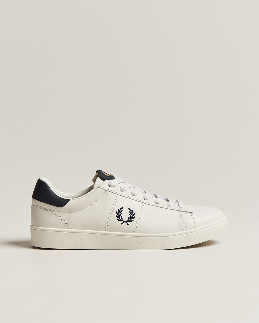 Fred Perry Spencer Leather Sneakers Porcelain/Navy – Bianco