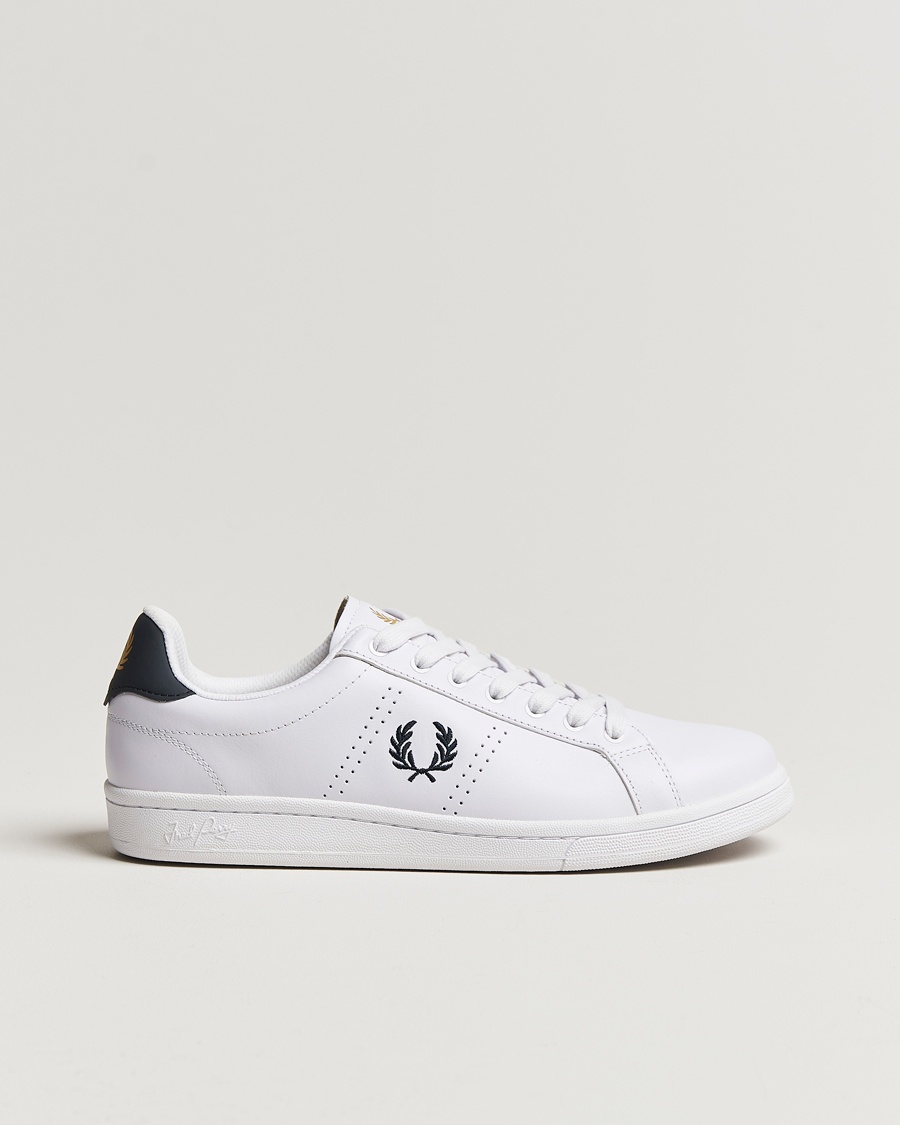 Fred Perry B721 Leather Sneakers White/Navy – Bianco