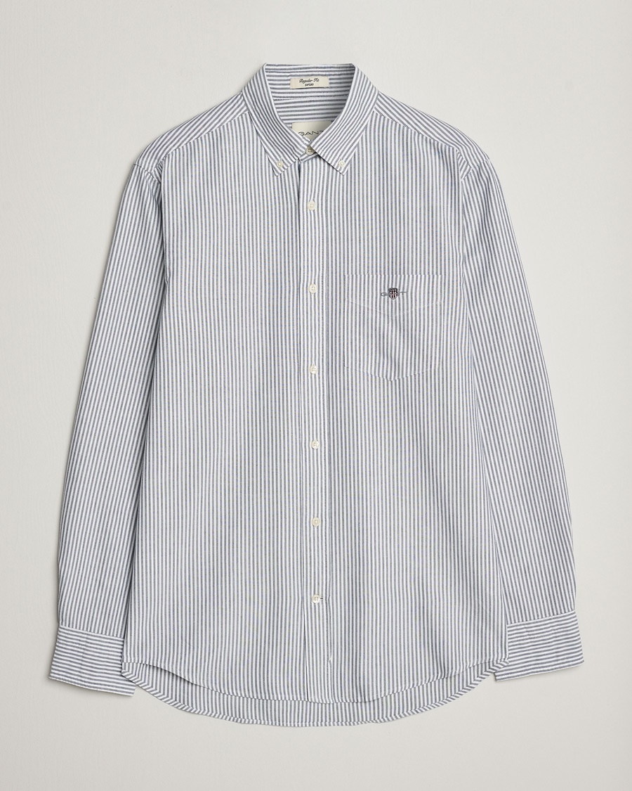 Gant Regular Fit Striped Oxford Shirt Persien Blue – Bianco