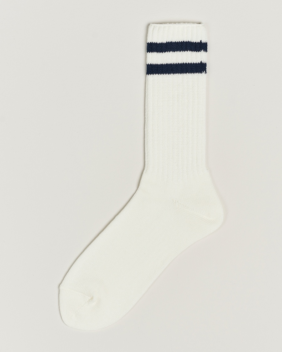 BEAMS PLUS BEAMS PLUSSchool Boy SocksWhite/Navy – Bianco