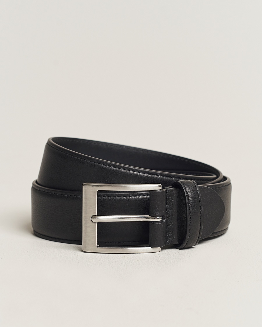 Canali Classic Leather Belt Black Calf – Nero