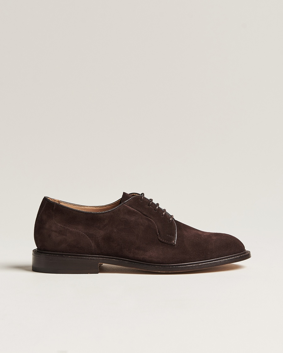 Tricker's Robert Derby Shoes Coffee Suede – Marrone