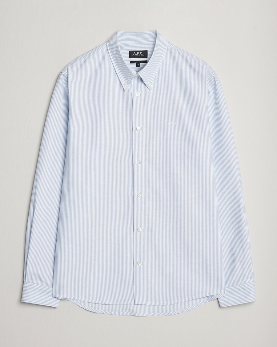 A.P.C. Greg Striped Oxford Shirt Blue/White – Blu