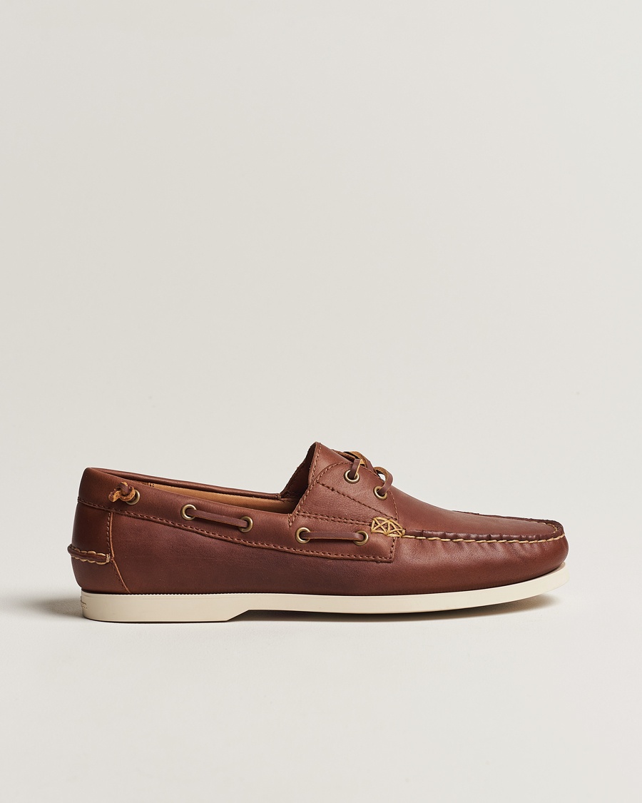 Polo Ralph Lauren Merton Leather Boat Shoe Tan – Marrone