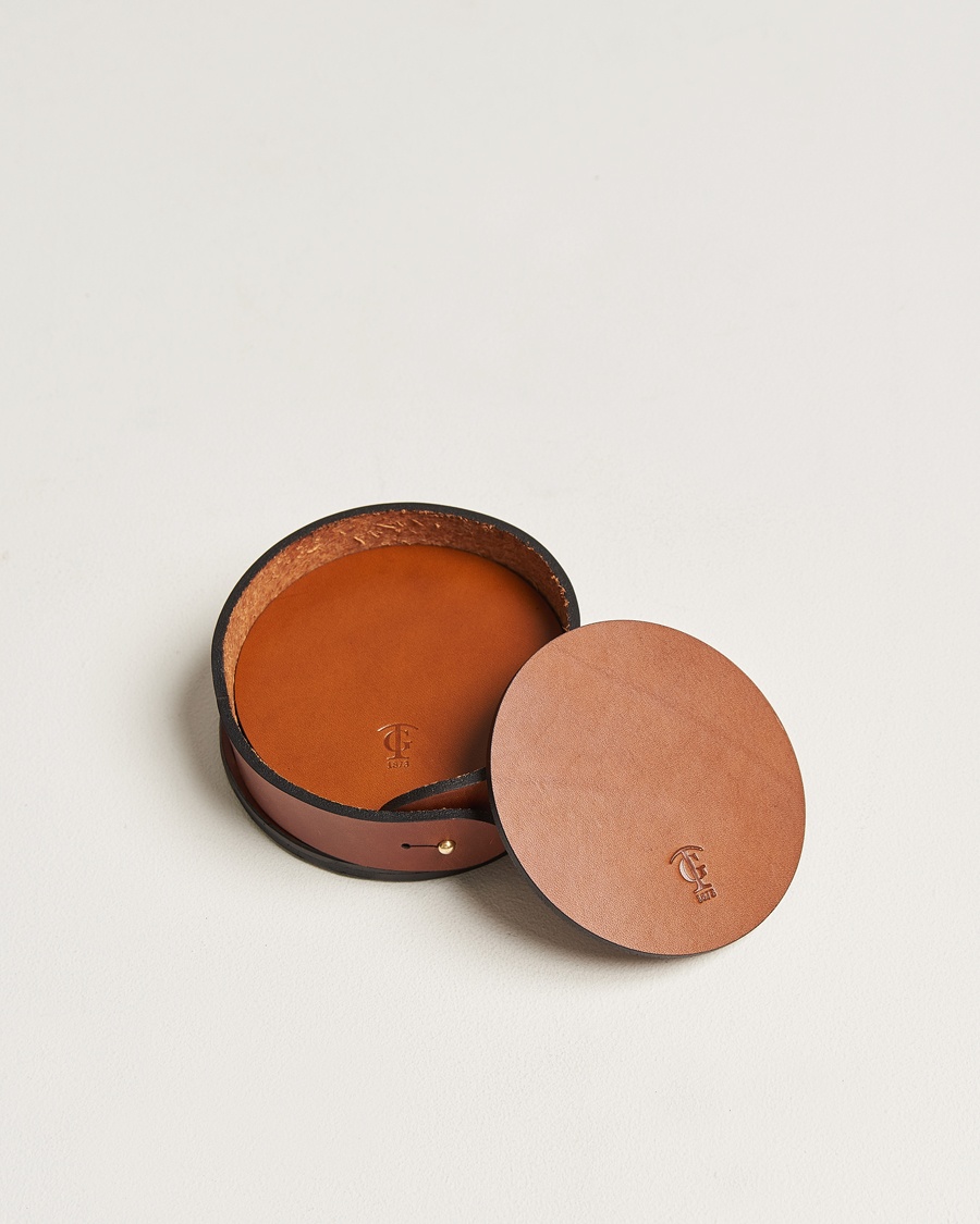 Tärnsjö Garveri Leather Coaster Set 006 Light Brown – Marrone