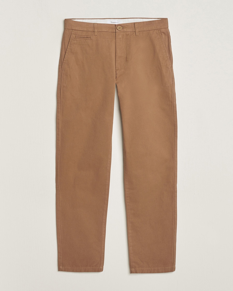 KnowledgeCotton Apparel Chuck Regular Cotton Twill Chino Tuffet – Marrone