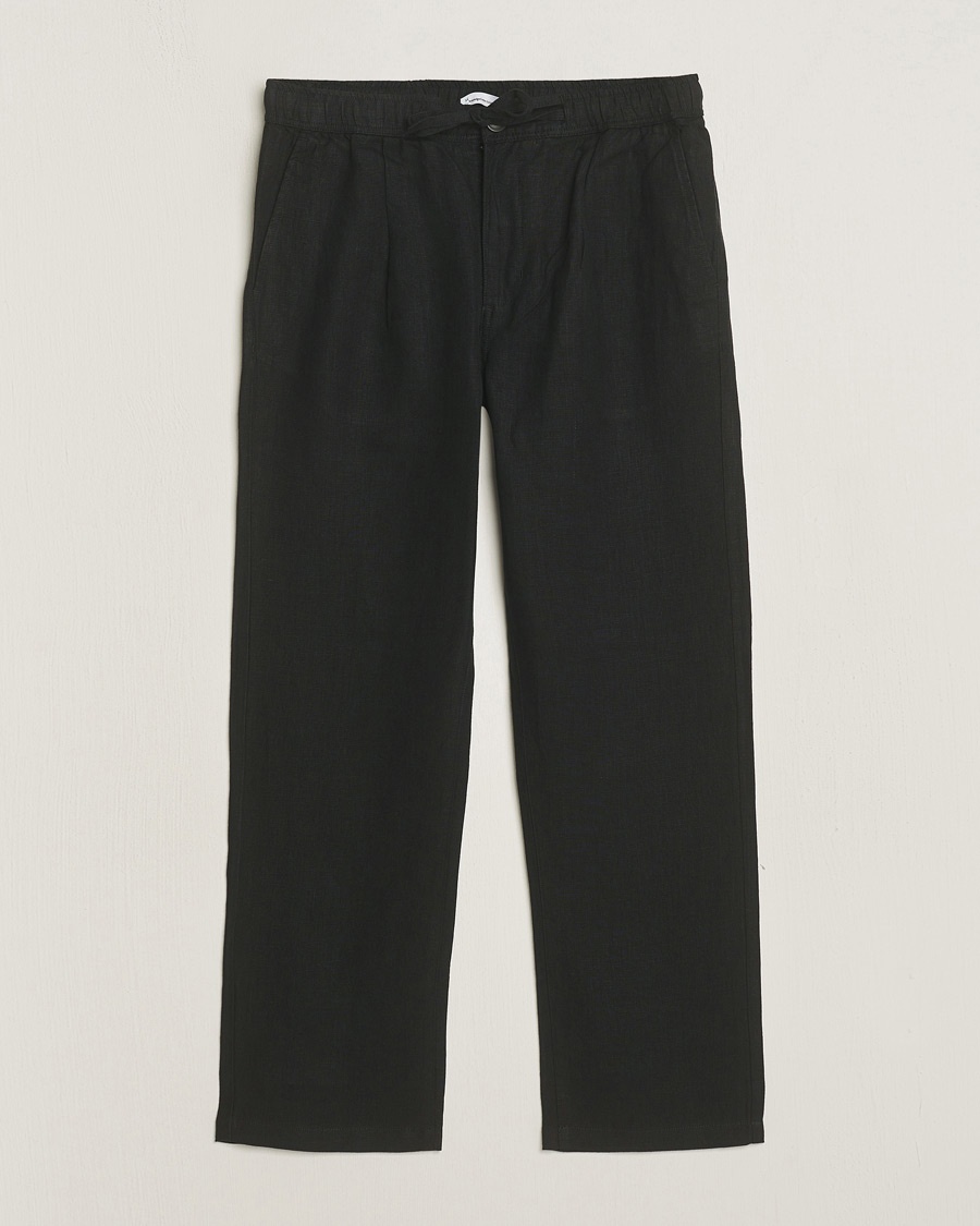 KnowledgeCotton Apparel Loose Linen Pants Black – Nero