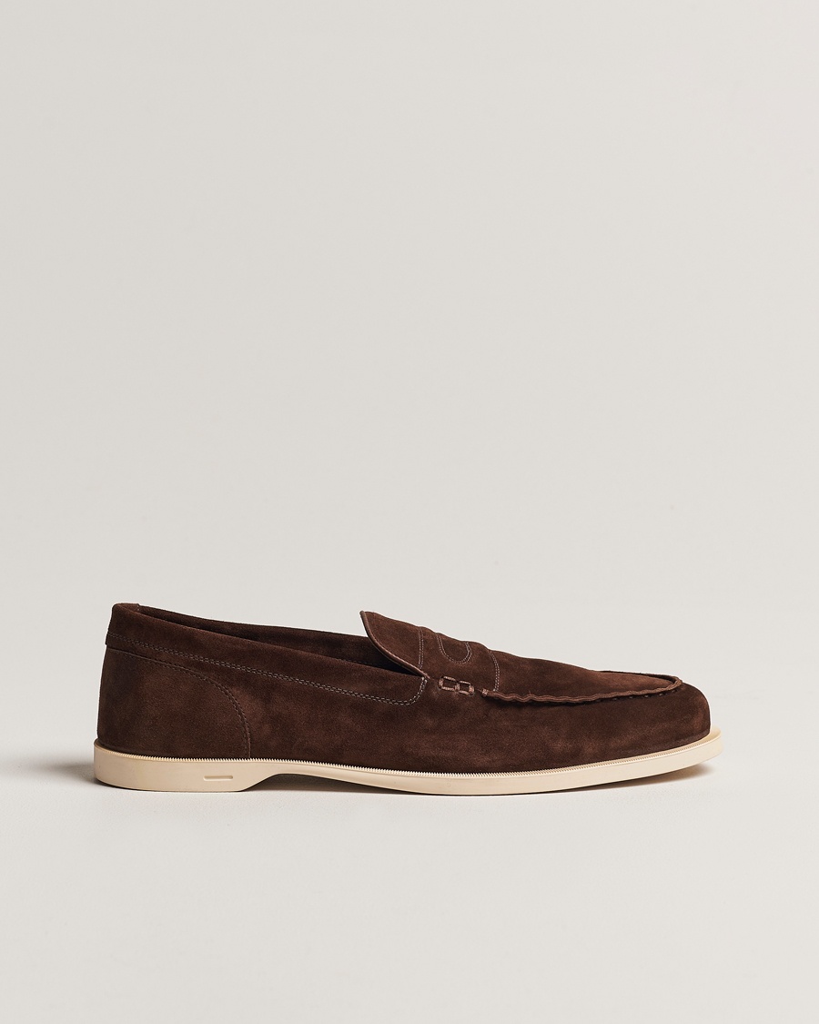John Lobb Pace Summer Loafer Dark Brown Suede – Marrone