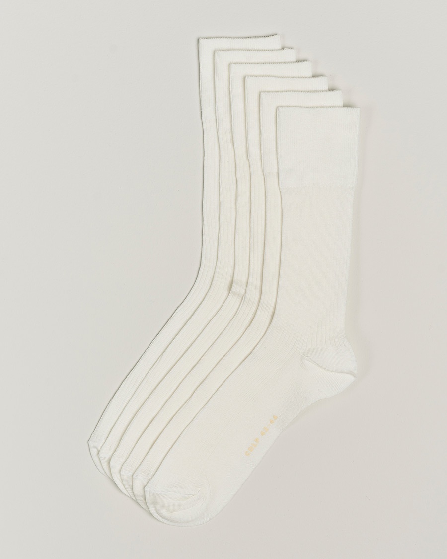 CDLP 6-Pack Cotton Rib Socks White – Bianco