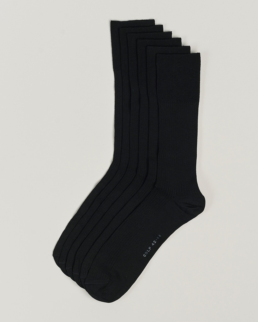 CDLP 6-Pack Cotton Rib Socks Black – Nero