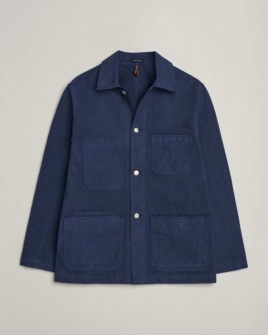  Drake's Duck Cotton Canvas Chore Jacket Navy – Blu