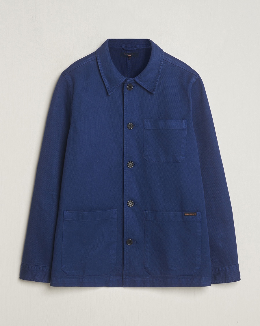 Nudie Jeans Barney Worker Overshirt Mid Blue – Blu