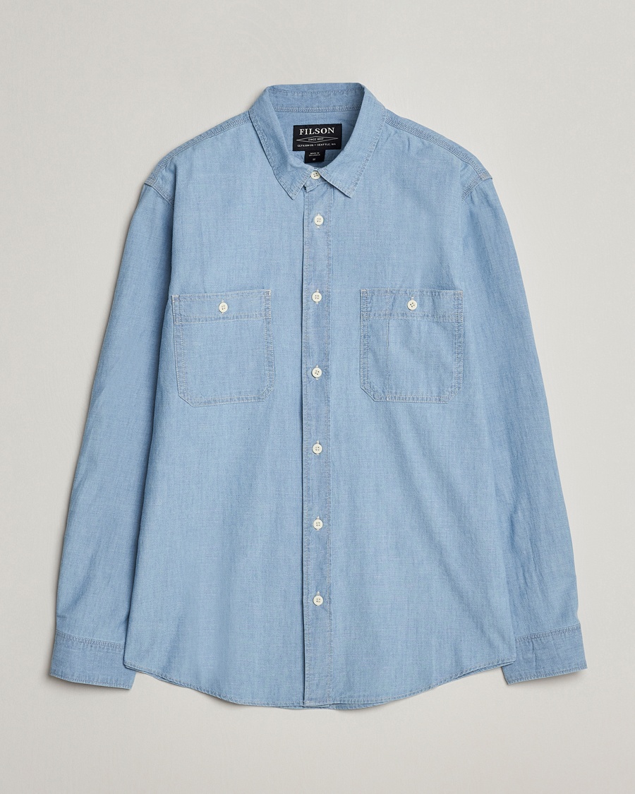 Filson Chambray CPO Shirt Light Indigo – Blu