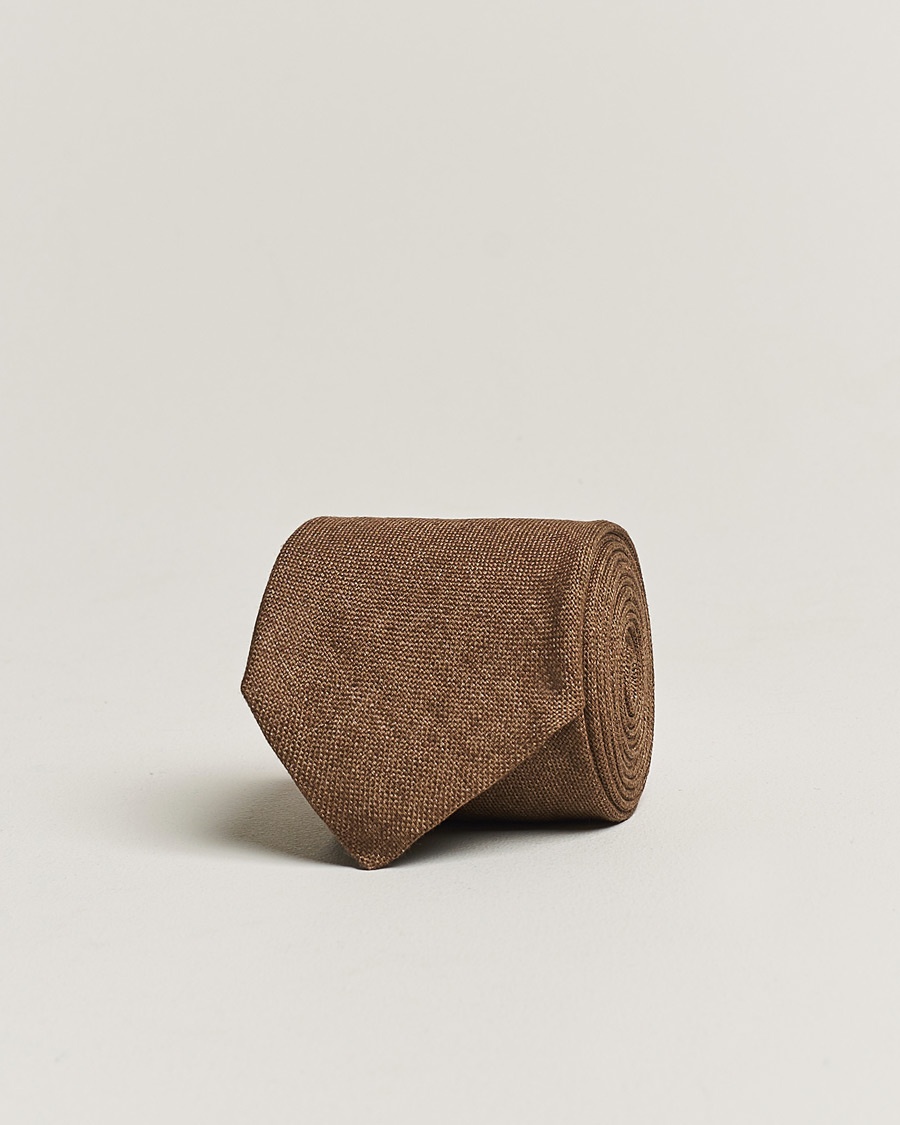 Amanda Christensen Amanda ChristensenHopsack Linen 8cm TieBrown – Marrone