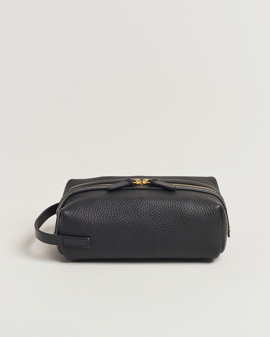 Mismo Groom Pebbled Leather Washbag Black – Nero