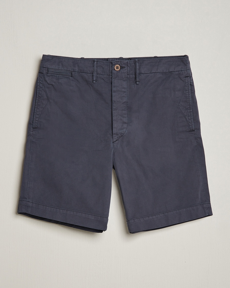 RRL Officers Flat Shorts Navy – Blu