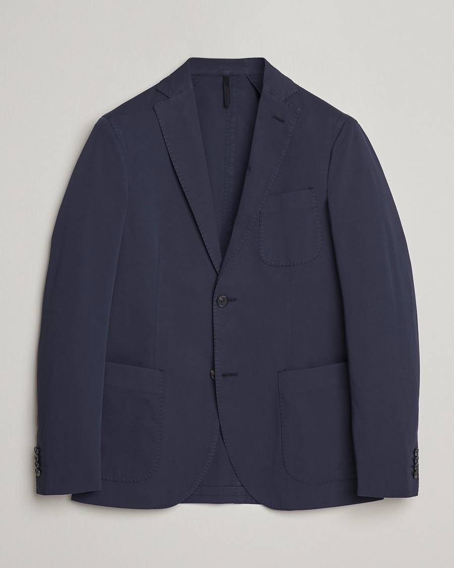 Incotex Unconstructed Comfort Cotton Blazer Navy – Blu