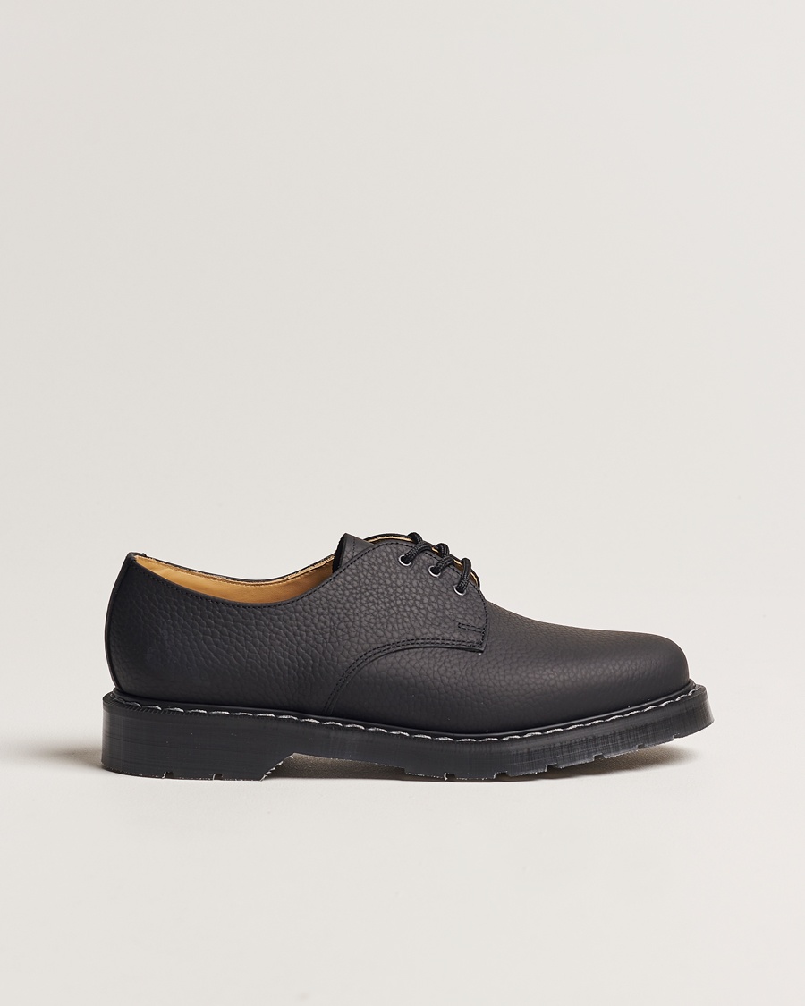 Solovair 3 Eye Gibson Shoe Black Grain – Nero