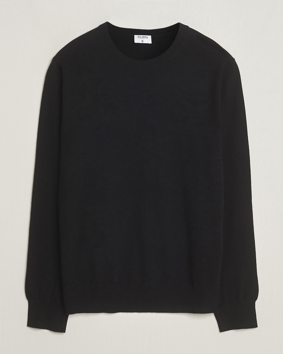 Filippa K Merino Round Neck Sweater Black – Nero