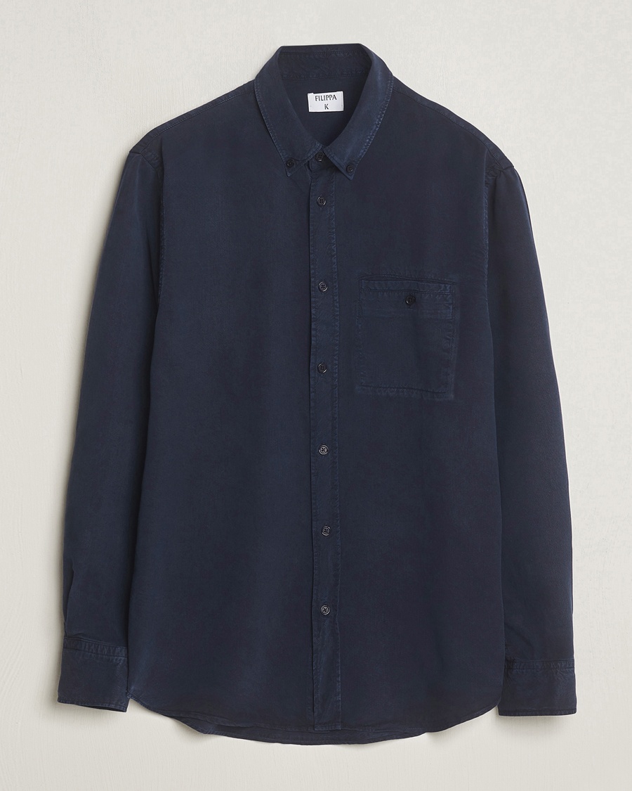 Filippa K Zachary Lyocell Shirt Navy – Blu