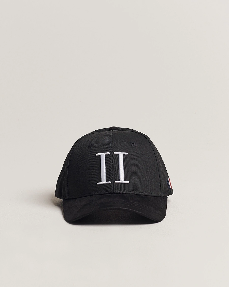 LES DEUX Baseball Cap Suede II Black/White – Nero