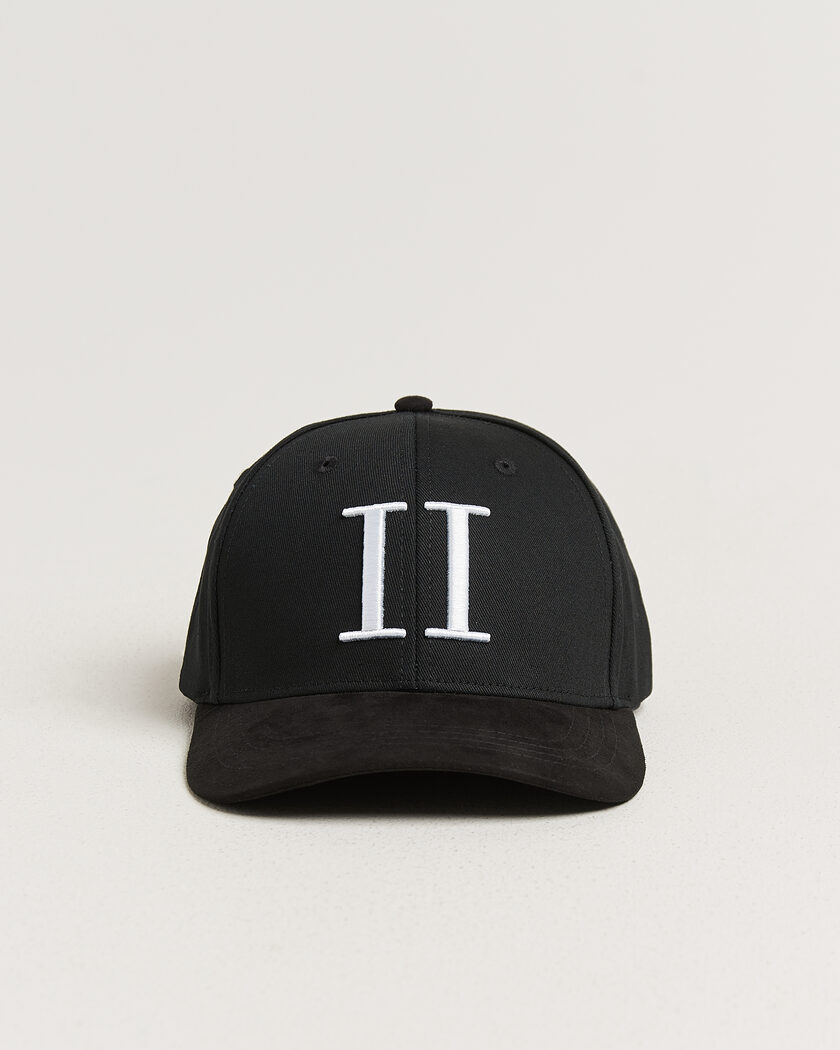 LES DEUX Baseball Cap Suede II Black/White – Nero