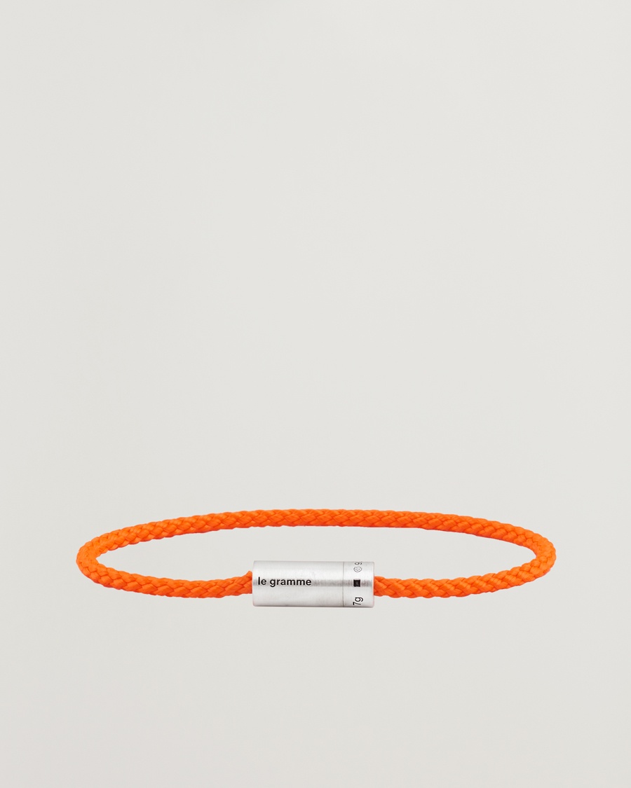 LE GRAMME Nato Cable Brushed Bracelet Orange/Sterling Silver 7g – Arancione