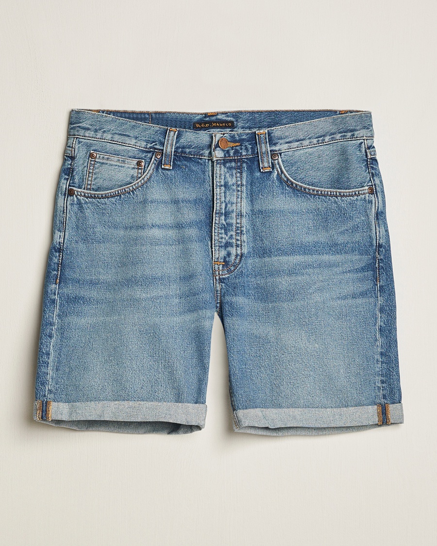 Nudie Jeans Josh Denim Shorts Blue Haze – Blu