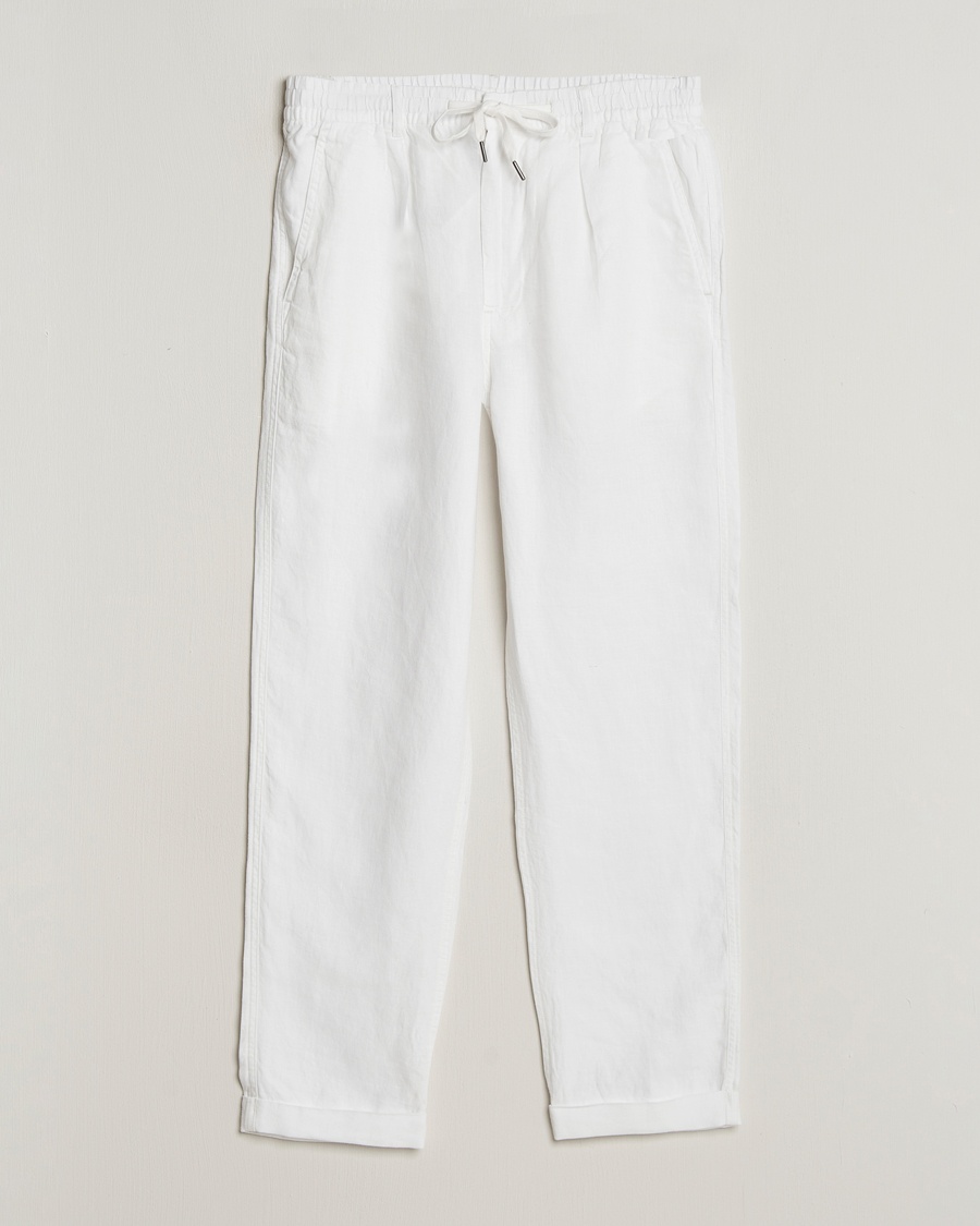 Polo Ralph Lauren Prepster Linen Trousers Ceramice White – Bianco