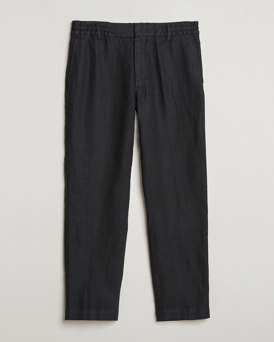 NN07 Billie Linen Drawstring Trousers Black – Nero