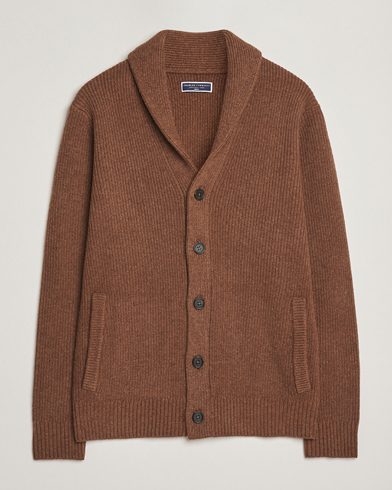 Charles Tyrwhitt Chunky Merino Shawl Neck Cardigan Toffee – Marrone