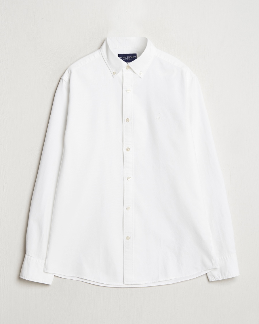 Charles Tyrwhitt Button Down Stretch Oxford Shirt White – Bianco