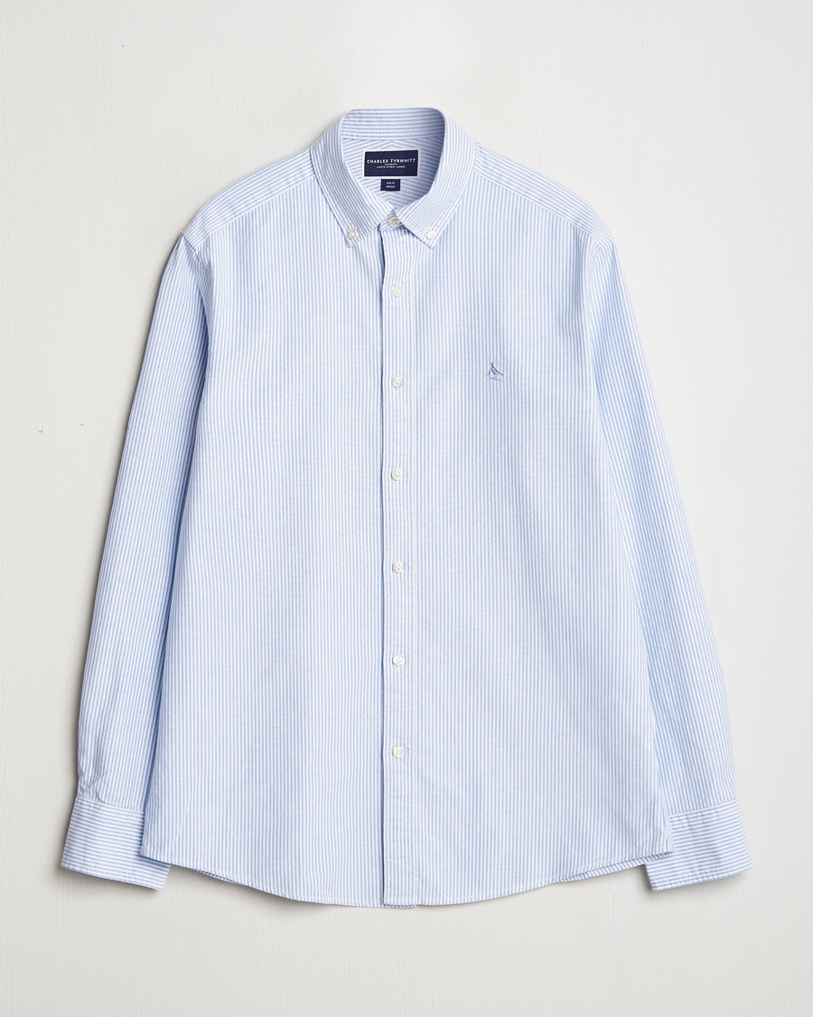 Charles Tyrwhitt Button Down Stretch Oxford Shirt Blue/Whte – Bianco
