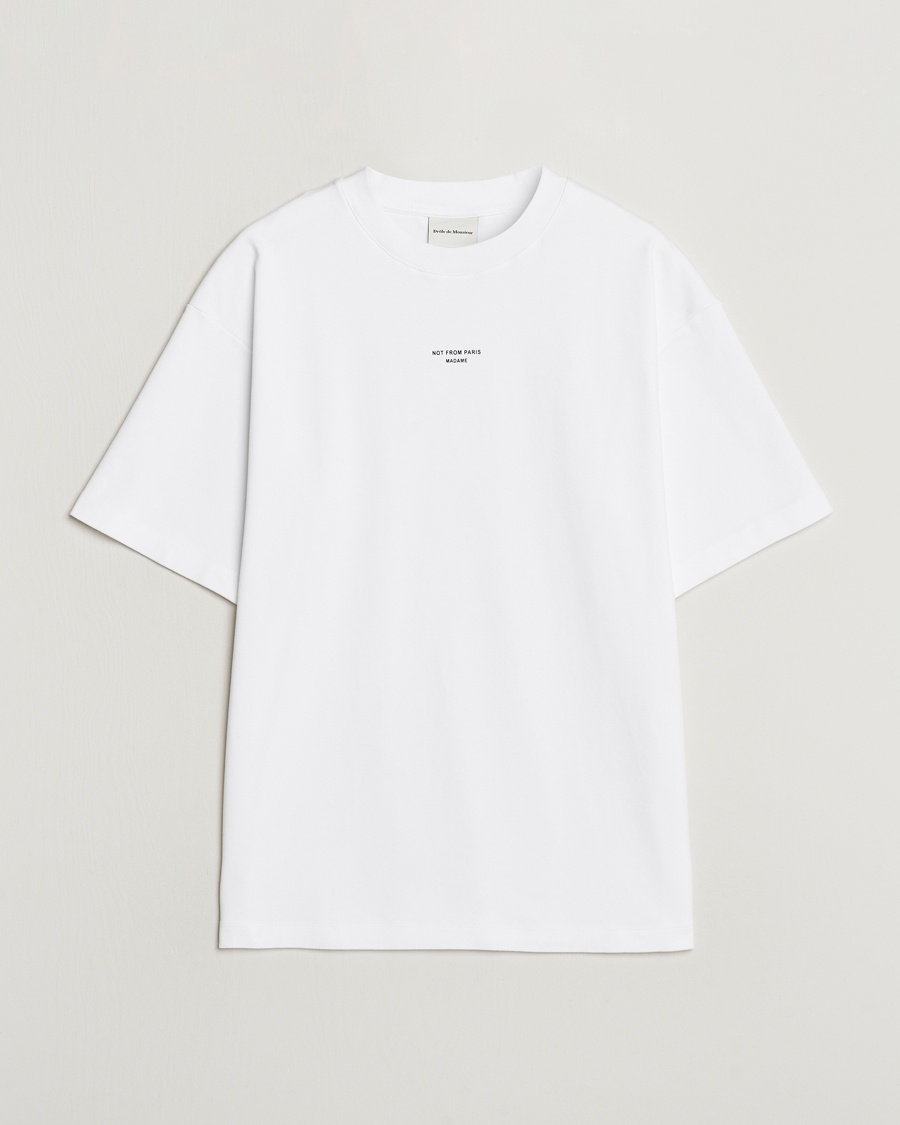 Drôle de Monsieur Classic Slogan T-Shirt Optic White – Bianco