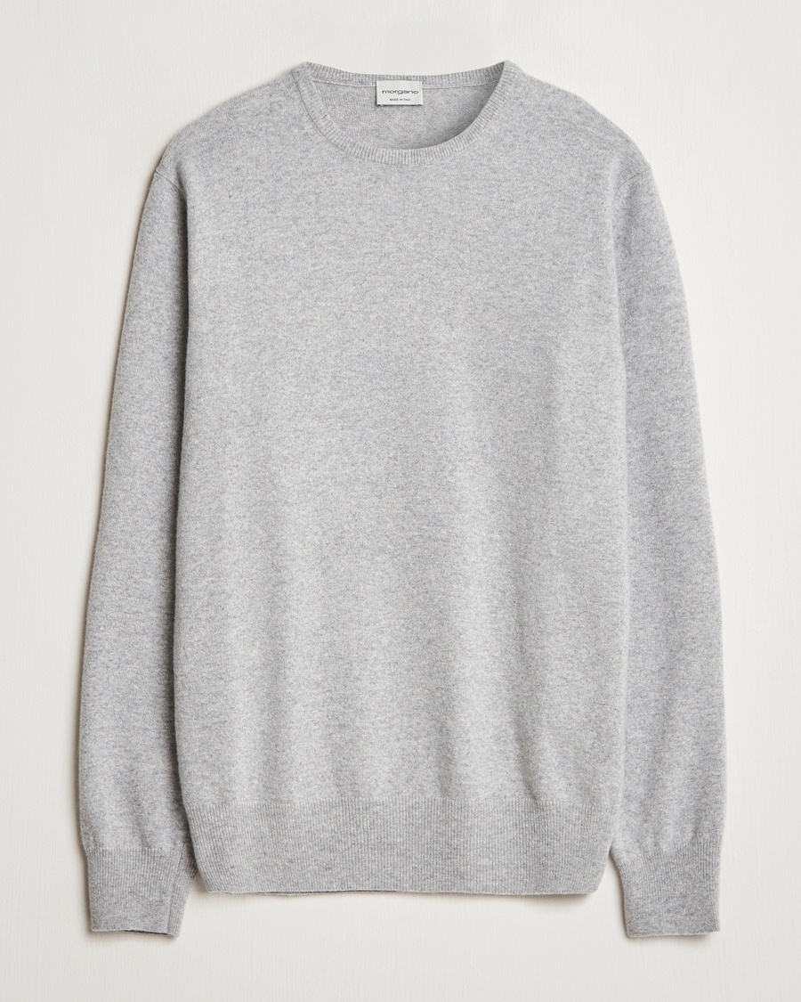 Morgano Wool/Cashmere Crewneck Mid Grey – Grigio