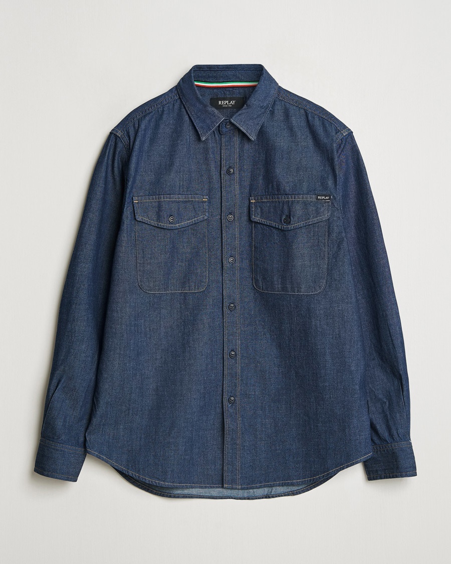 Replay Denim Shirt Dark Blue – Blu