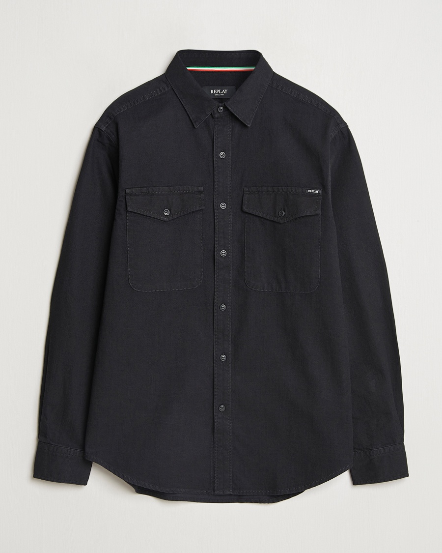 Replay Denim Shirt Washed Black – Nero
