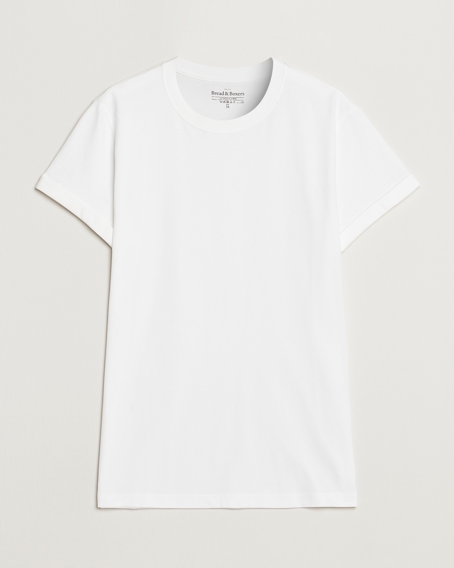 Bread & Boxers Roll-Up Crew Neck T-Shirt White – Bianco