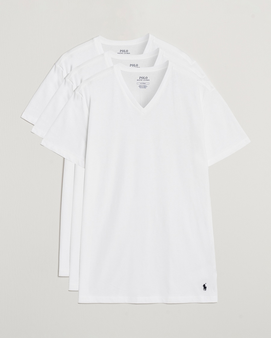 Polo Ralph Lauren 3-Pack V Neck T-Shirt White – Multicolore
