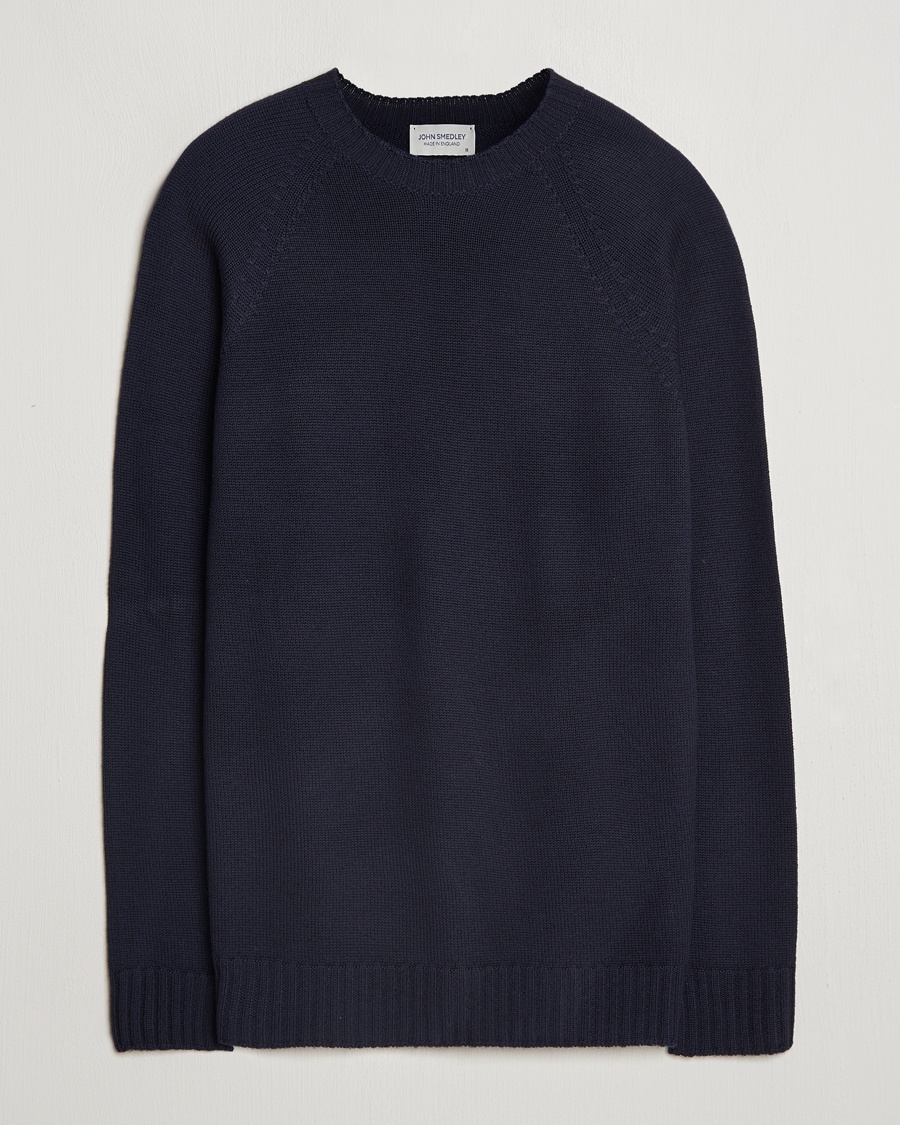 John Smedley Denver Extra Fine Merino Crew Neck Midnight – Blu