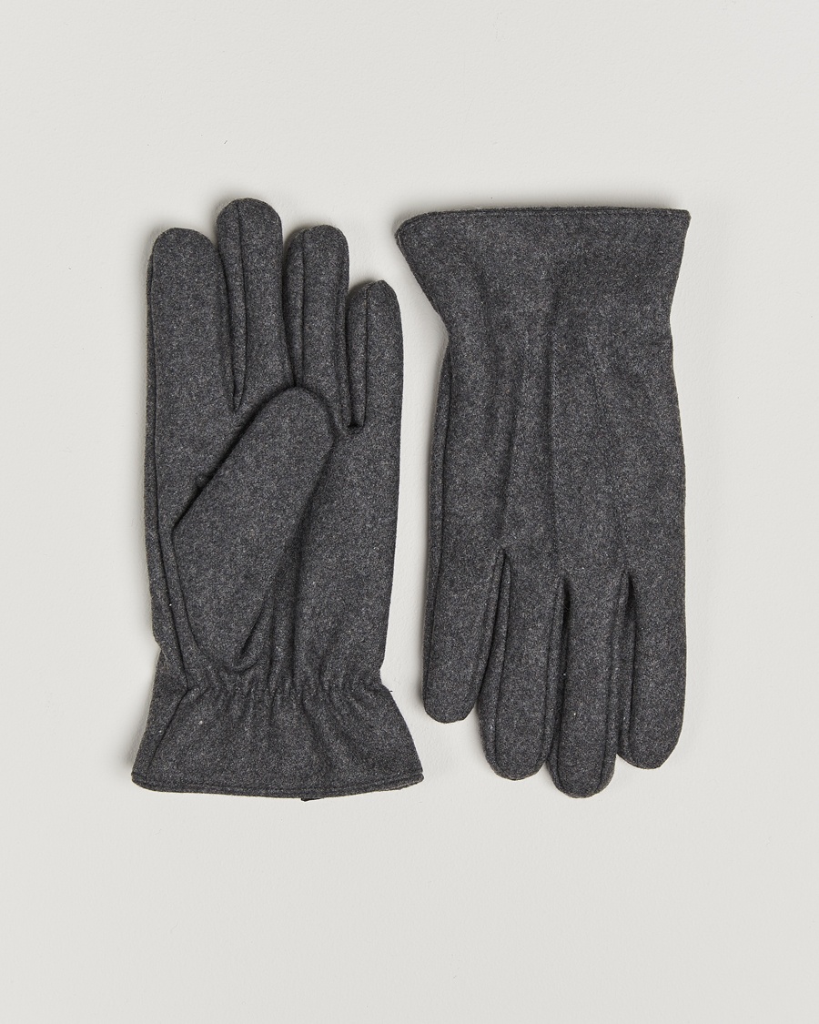 Amanda Christensen Lined Wool Gloves Grey Melange – Grigio