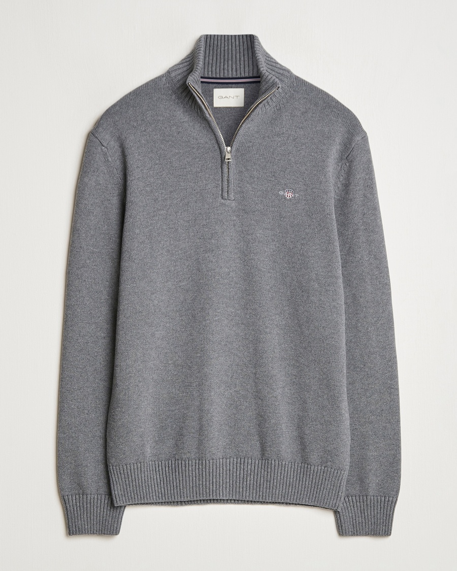 Gant Casual Cotton Half Zip Dark Grey Melange – Grigio