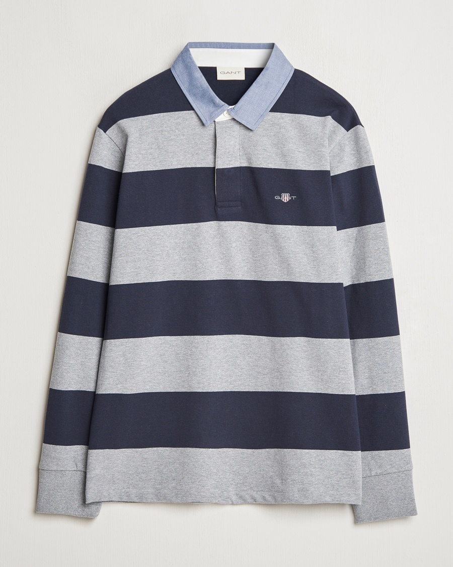 Gant Chambray Striped Heavy Rugger Grey Melange – Blu
