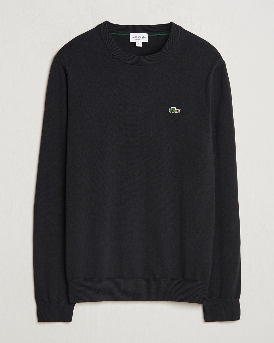 Lacoste Cotton Knitted Sweater Black – Nero