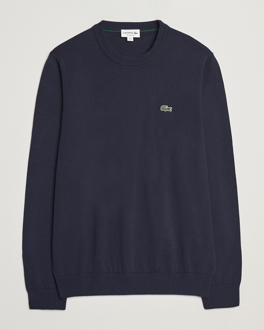 Lacoste Cotton Knitted Sweater Navy Blue – Blu