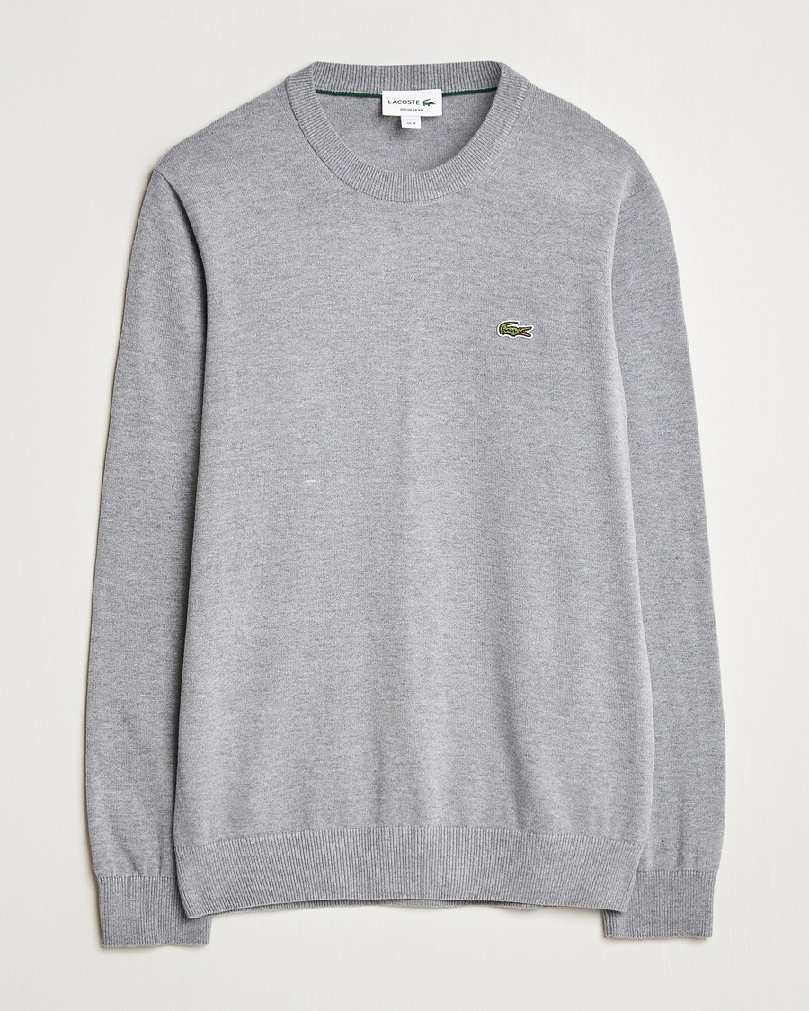 Lacoste Cotton Knitted Sweater Silver Chine – Grigio