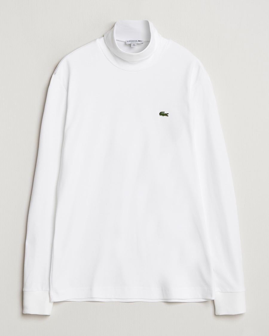 Lacoste Interlock Cotton Rollneck White – Bianco